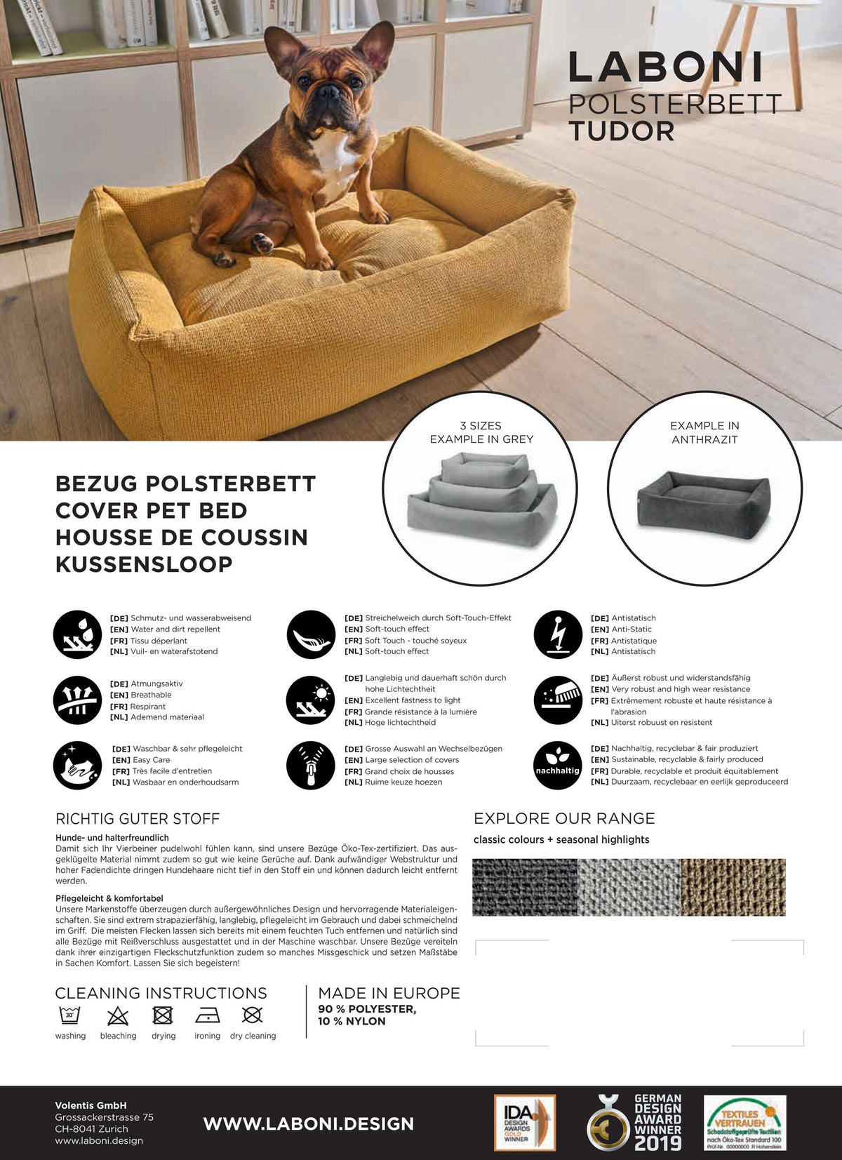 LABONI CLASSIC Hundebett  - TUDOR OLIVE