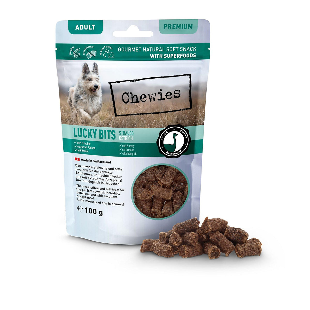 Lucky Bits Strauß Adult 100g