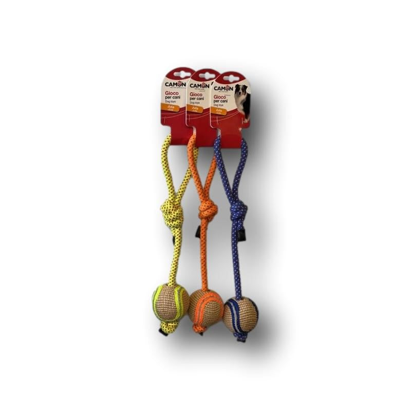 CAMON Juteball mit Seil - 1stk (Assortiert)